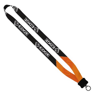 3/4" rPET Dye-Sublimated Waffle Weave Lanyard with Plastic Clamshell and O-